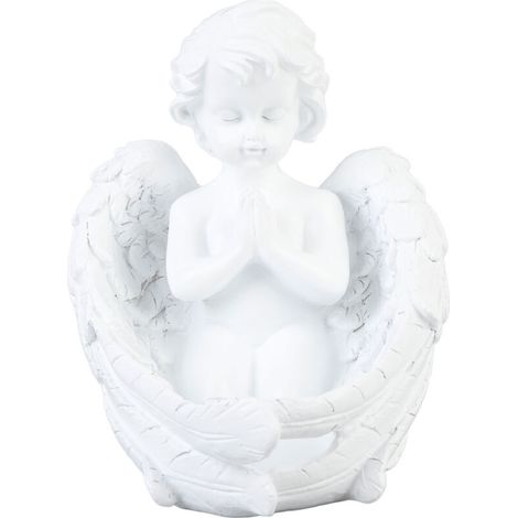 Jeffergarden Porte-bougie décoratif, adorable figurine vintage en prière, statuette de bureau pour la décoration de l'entrée du salon (1/5)