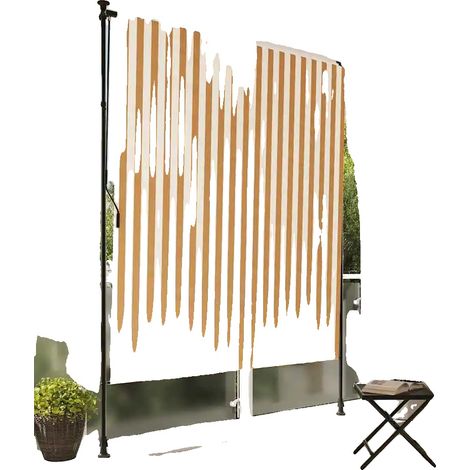 Store enrouleur extérieur, tissu résistant aux intempéries, protection UV, Orange (1/2)