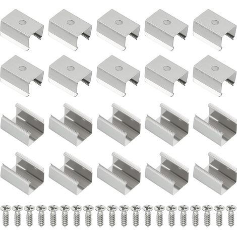 120pcs Stainless Steel LED Strip Light Clips with Screws for 12mm to 13mm LED Strip Lighting Cable (1/5)