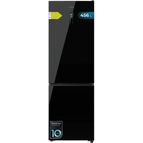 Réfrigérateur combiné Cecotec 456L Total No Frost Bolero CoolMarket Combi 456 Verre Noir C. Hauteur 201cm et largeur 59,5cm (1/3)