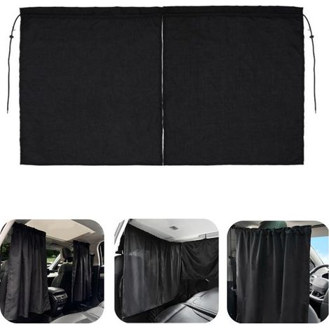 Pare-soleil de voiture à ventouse - rideau occultant résistant aux UV pour camping-car et vitres, noir, 70 x 140 cm (1/5)