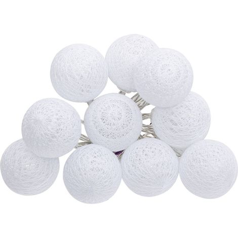 Ghirlanda LED 10 palline bianche a batteria L165cm - Atmosphera créateur d'intérieur
