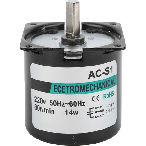 Moteur à engrenages micro à aimant permanent, réducteur de vitesse 14W, 80 tr/min, AC220V, accessoire pour générateur DIY (1/5)