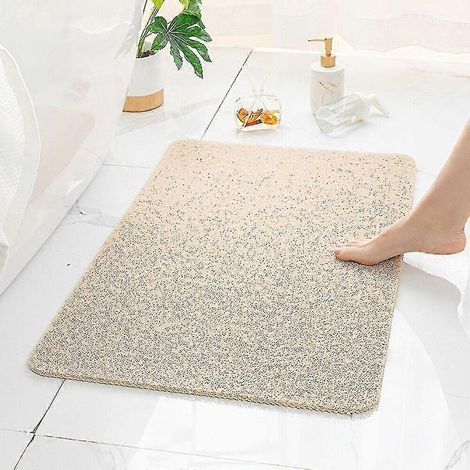 Rutschfeste, schimmelresistente und wasserdichte Duschmatte für den Innenbereich, maschinenwaschbar, Farbe: Beige GuanGuan. (1/4)