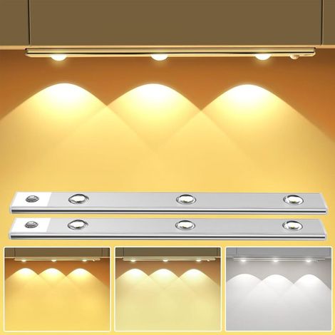 Kit Eclairage De Meuble - Capteur De Mouvement - 30 Cm - Lampe Led Rechargeable Usb - Dimmable Sans Etapes - Pour Cuisine Chambre Et Escalier - 2 Unites (1/5)