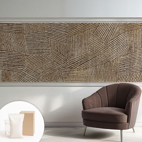 Papier peint intissé classique moderne pour salon et chambre à coucher Décoration rapide avec colle Lignes structurées 250x104 cm (1/5)