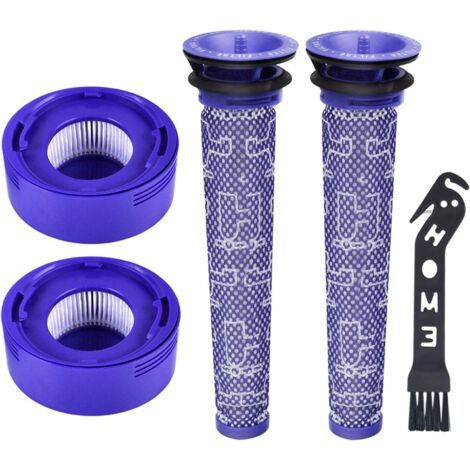 Replacement filters for Dyson V7 and V8 series vacuum cleaners, 2 washable pre-filters, 2 washable HEPA post-filters and 1 cleaning tool (1/5)