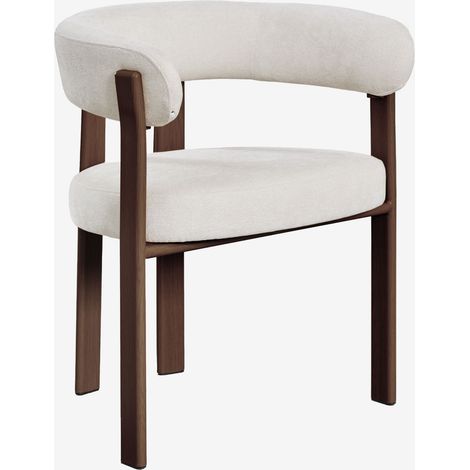 Sklum – Chaise de salle à manger avec accoudoirs – Revêtement polyester doux – Structure en fer – Dossier rembourré – Hauteur 75 cm