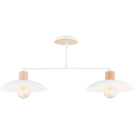 Lampada a Sospensione Kobe, Acciaio verniciato a polvere, Bianco, 100x30x30 cm