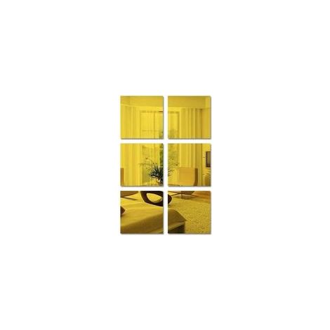 Lntyq 6 pièces Miroir Mural Autocollant, Antidéflagrant, Flexible, Miroir Acrylique Adhésif, Plastique, Bricolage, Décoration Murale sans Cadre pour Salle de Bain, Salon, Chambre (15 x 15cm) (1/5)