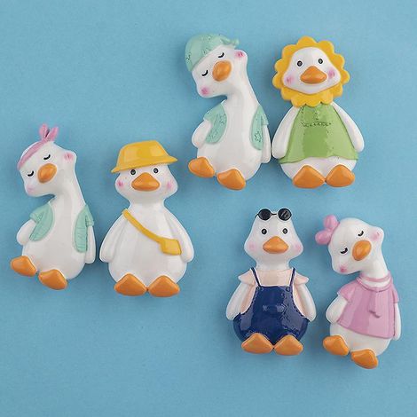 6 Pcs Aimants De Rfrigrateur En Caoutchouc,le Canard De Travers, Aimants De Rfrigrateur Mignons 3d Avec Motifs D'animaux De Bande Dessine (1/5)