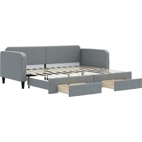 Maison Exclusive - Divano Letto Estraibile Cassetti Grigio Chiaro 90x200cm Tessuto