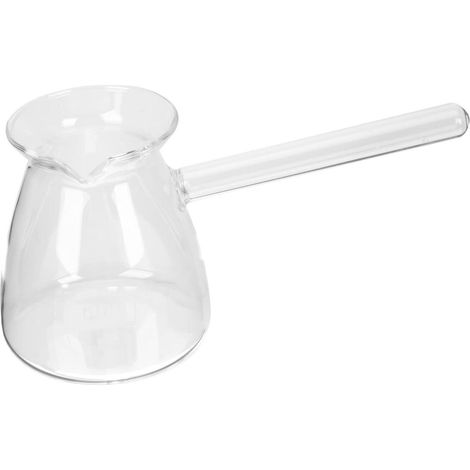 Elkuaie Verser sur cafetière – Goutteur de café – Verre borosilicate transparent pour café turc et grec – 1 pièce – Maison et bureau – Transparent