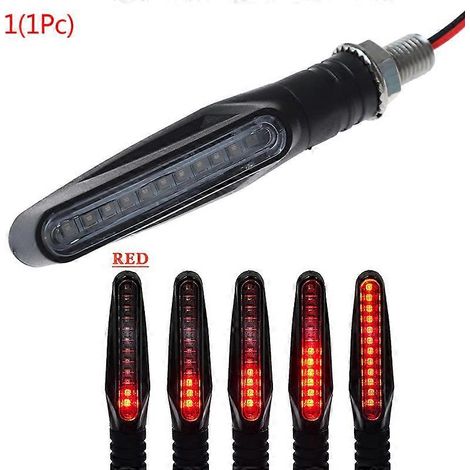 Clignotants LED pour moto (1/2 pièce), culot E24, effet eau, clignotant, feu stop flexible (1/4)