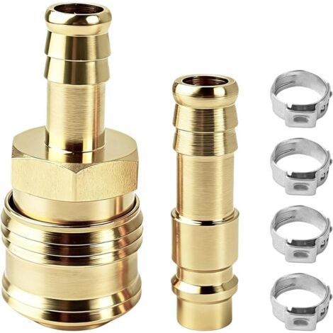 6-teiliges Druckluftkompressor-Anschlussset, 10 mm, Schnellkupplung für Druckluft, Kompressor, Gas, pneumatische Anschlüsse zum Verbinden von Luftschläuchen. (1/5)