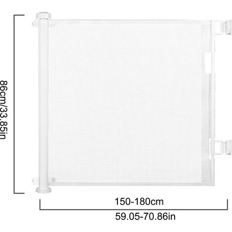 Barrière de sécurité extensible pour enfants et animaux, gris, modèle à percer, 1,5 m, barrière d'escalier réglable, protection d'entrée (1/5)