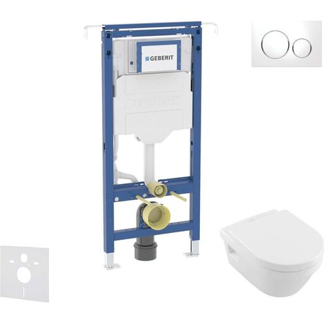 Geberit Duofix - Conjunto de instalación empotrada, inodoro y asiento Villeroy Boch, pulsadores Sigma20, DirectFlush, SoftClose, CeramicPlus, blanco/cromo SANI11CK3106 (1/5)