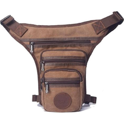 Beintasche aus Segeltuch für Herren & Damen, Khaki, für Motorrad, Fahrrad, Wandern (1/5)