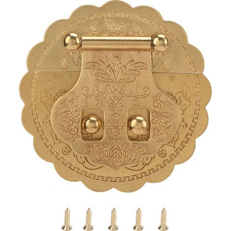 Fermoir à boucle en laiton, style rétro, diamètre 8 cm, verrou métallique antirouille pour armoires et boîtes en bois