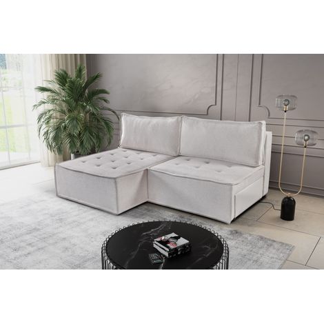 Bohoo Mini modernes Ecksofa mit Schlaffunktion Hellbeige Links (1/5)