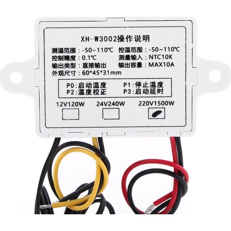 Thermostat régulateur température interrupteur contrôle AC220V avec départ différé (1/2)