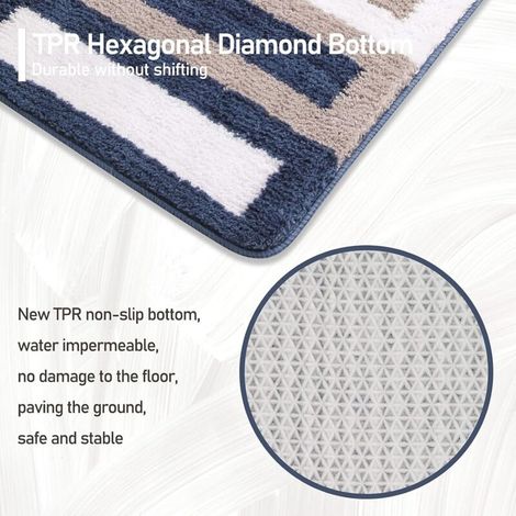 Tapis de bain antidérapant, tapis de cuisine, tapis de salle de bain moelleux, lavable et doux
