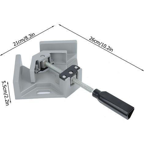 Étau à Angle 90° Aluminium - Étau de Soudure et Bois à Manche Unique pour Menuisier et Charpentier (1/5)