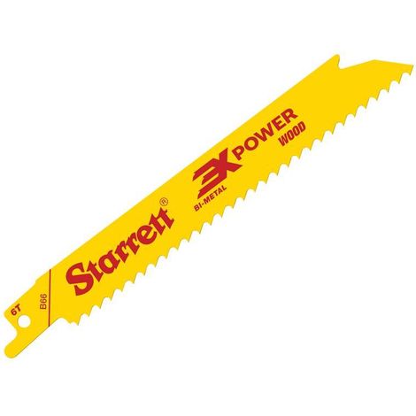 B66-5 Bi-Metal Reciprocating Blade, Wood Straight 152mm 6 TPI (Pack 5) - STRB665