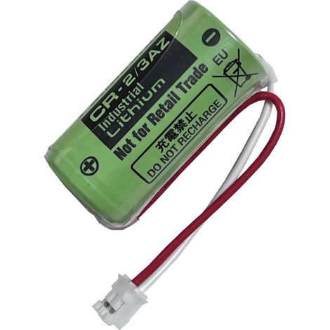 Batterie compatible avec CR-2/3AZ CR17335 pour système d'alarme avec prise blanche (1/4)