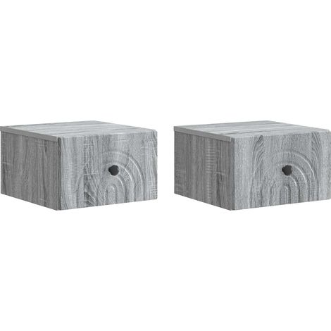 Maison Exclusive - Cabinet de chevet mural 2 pcs Sonoma gris 33 x 34,5 x 20 cm (1/5)