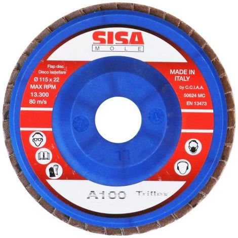 Sisa Mole DISCO LAMELLARE AL CORINDONE Ø mm. 180 - foro 22 grana 80 10 PZ