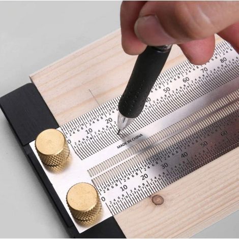 High-precision woodworking marking tool ruler (180mm) stainless steel over-the-line ruler, line ruler, bar ruler, woodworking support bar, graduated ruler (1/3)