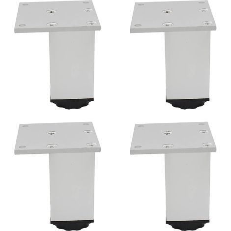 Pieds de meubles carrés, blancs, 6,86,86 cm, 4 pieds réglables en alliage d'aluminium, pieds de canapé. (1/5)