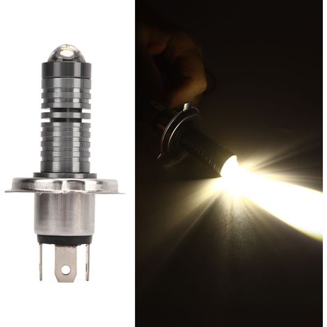 Zwei H4 Bicolor-LED-Scheinwerfer mit drei Pins, 10-60V, Fischaugenform, geeignet für Pkw, Lkw, Transporter, SUVs, ATVs und Motorräder (Lieferung in einem PE-Beutel), gelbes und weißes Licht. (1/5)