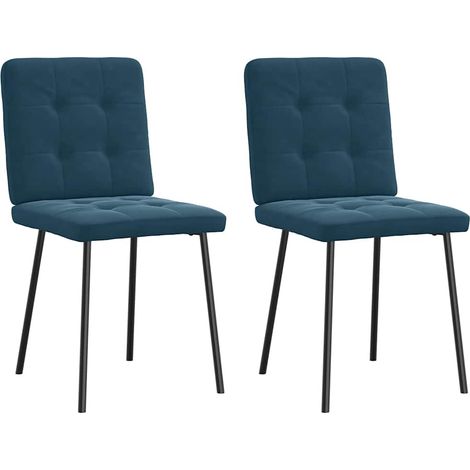 Esszimmerstühle 2 Stk. Blau Samt