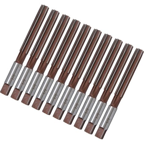 Set mit 10 Handreibahlen mit 6 Klingen, 1/2 Zoll, 9SiCr, Werkzeugset für Holz, Kunststoff und Metall (1/5)