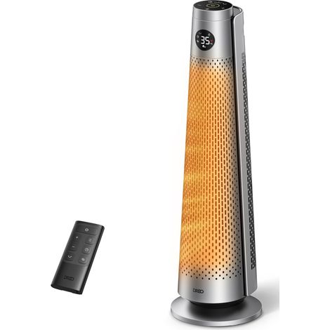 DREO Termoventilatore a risparmio energetico 2000W con telecomando, 25 dB silenzioso, oscillazione 120°, termostato, 5 modalità 3 velocità, protezione 7 livelli, timer 12h, stufa ceramica PTC (1/5)