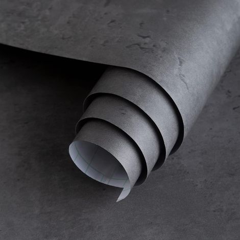 40 cm × 5 m, effet béton gris foncé à noir, papier peint autocollant 3D gris mat, revêtement mural pour meubles, film décoratif, papier peint effet béton pour cuisine. (1/5)