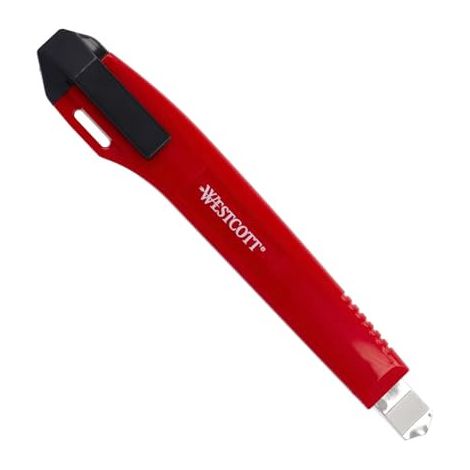 WESTCOTT E-84001 00 CUTTER PROFESSIONNEL EN ACIER AU CARBONE SK7 9 MM GUIDE DE LAME EN MÉTAL, BOÎTIER EN PLASTIQUE, MÉCANISME AU