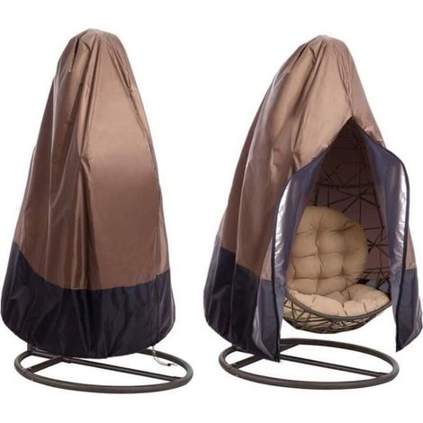 Garden Hanging Chair Cover - Brown - Waterproof & UV-Resistant Oxford Polyester - 190 x 115 cm (1/4)