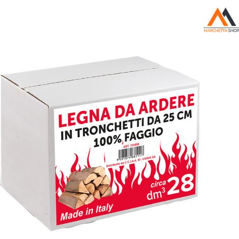 10 cartons de bois de chauffage (hêtre) – 28 dm³ – en boîte