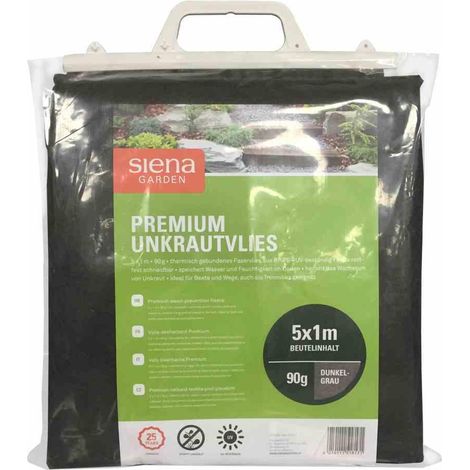 Premium Unkrautvlies, Maße: 1x5m 90 g PE/PP, dunkelgrau (1/4)