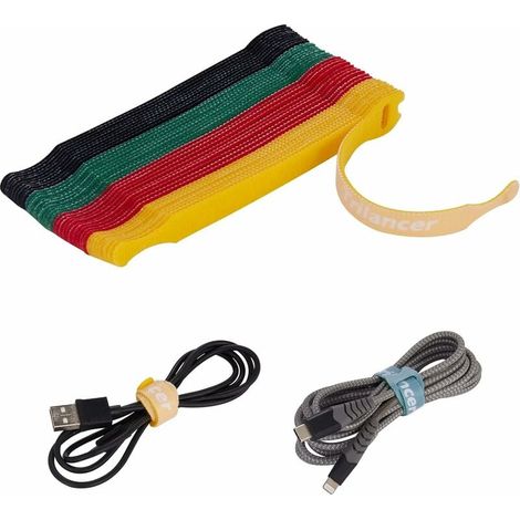 Attache-Câble Réutilisable En Nylon - 15 cm - Pour Gestion De Câbles Et Cordes - Lot De 40 Pièces (1/5)