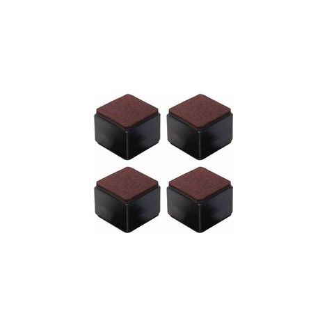 Lot de 4 rehausseurs de meubles autocollants en acier au carbone - 50 mm de hauteur pour lits, canapés, armoires - Carrés noirs (1/5)