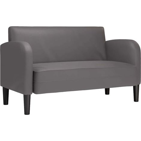 vidaXL Sofá Loveseat gris 110 cm cuero sintética (1/2)