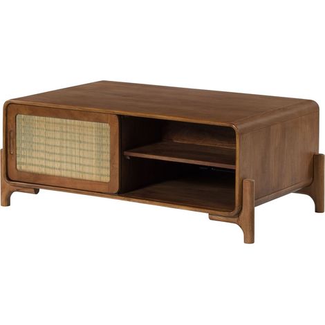 Couchtisch Mango/Seegras 120x70x45 hellbraun lackiert MIZUMI 115