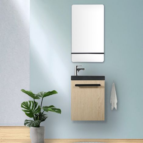 Conjunto lavabo + espejo + grifería NEVADA