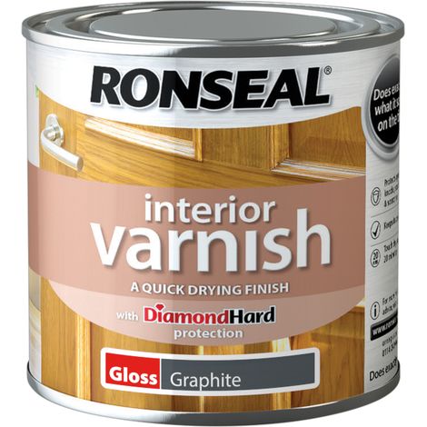 Ronseal Interior Wood Varnish - Graphite - Gloss - 250ml