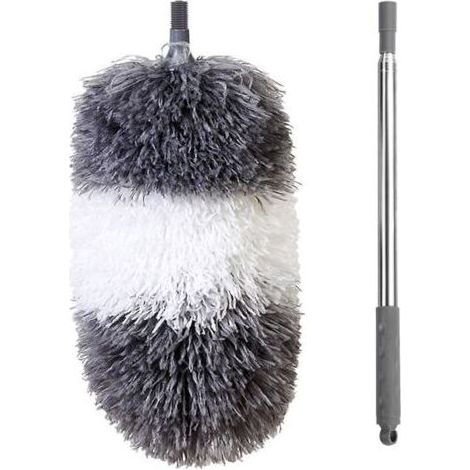 en microfibre avec tige extensible, télescopique en toile d'araignée pour le nettoyage, tête pliable, housse (1/5)
