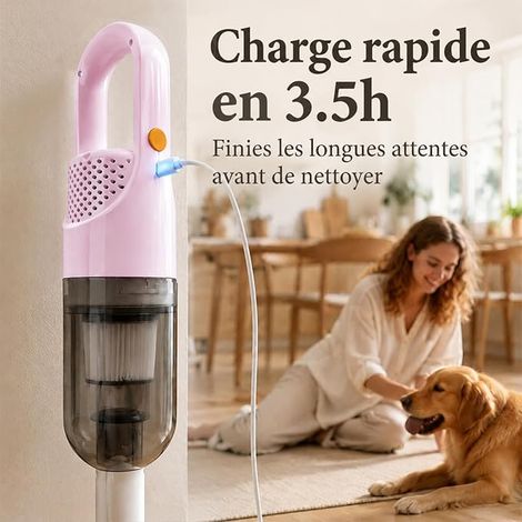 Aspirateur à Main sans Fil Mini-aspirateur Portable - Rose (1/4)